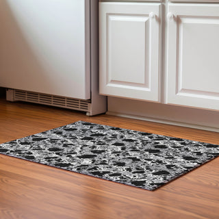 Piper Looms Mayfield Abstract AMF969 Black Machine Washable Area Rug Scatter Lifestyle Image Feature