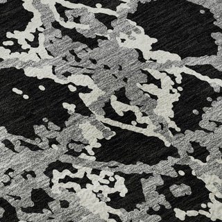 Piper Looms Mayfield Abstract AMF969 Black Machine Washable Area Rug Swatch Image