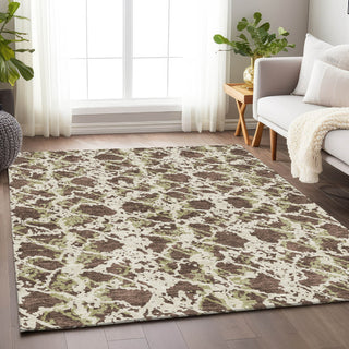 Piper Looms Mayfield Abstract AMF969 Brown Machine Washable Area Rug Lifestyle Image Feature