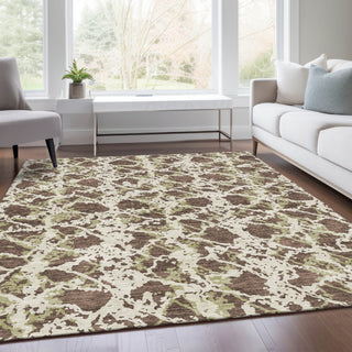 Piper Looms Mayfield Abstract AMF969 Brown Machine Washable Area Rug Lifestyle Image Feature