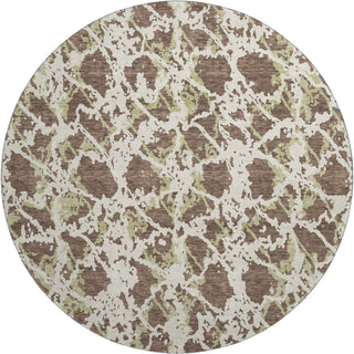Piper Looms Mayfield Abstract AMF969 Brown Machine Washable Area Rug Round Main Image
