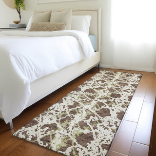 Piper Looms Mayfield Abstract AMF969 Brown Machine Washable Area Rug Runner Lifestyle Image Feature