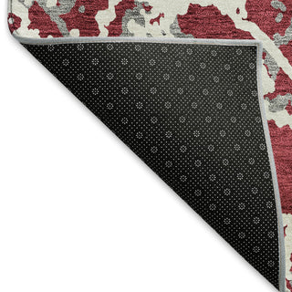 Piper Looms Mayfield Abstract AMF969 Burgundy Machine Washable Area Rug Backing Image