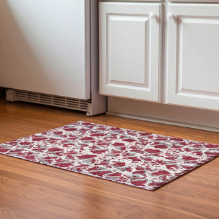 Piper Looms Mayfield Abstract AMF969 Burgundy Machine Washable Area Rug Scatter Lifestyle Image Feature