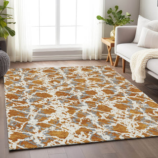 Piper Looms Mayfield Abstract AMF969 Copper Machine Washable Area Rug Lifestyle Image Feature