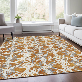 Piper Looms Mayfield Abstract AMF969 Copper Machine Washable Area Rug Lifestyle Image Feature