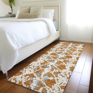 Piper Looms Mayfield Abstract AMF969 Copper Machine Washable Area Rug Runner Lifestyle Image Feature