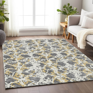 Piper Looms Mayfield Abstract AMF969 Gray Machine Washable Area Rug Lifestyle Image Feature