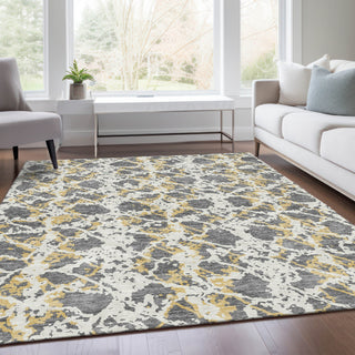 Piper Looms Mayfield Abstract AMF969 Gray Machine Washable Area Rug Lifestyle Image Feature