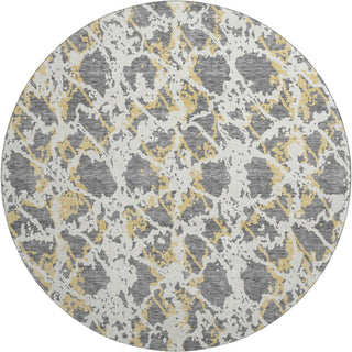 Piper Looms Mayfield Abstract AMF969 Gray Machine Washable Area Rug Round Main Image