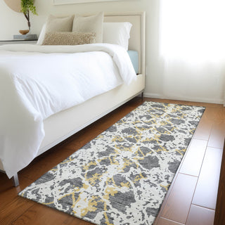 Piper Looms Mayfield Abstract AMF969 Gray Machine Washable Area Rug Runner Lifestyle Image Feature