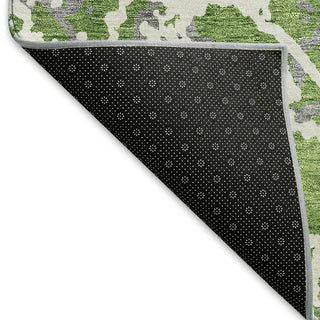 Piper Looms Mayfield Abstract AMF969 Green Machine Washable Area Rug Backing Image