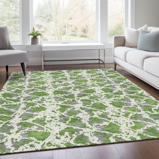 Piper Looms Mayfield Abstract AMF969 Green Machine Washable Area Rug Lifestyle Image Feature
