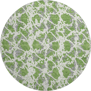 Piper Looms Mayfield Abstract AMF969 Green Machine Washable Area Rug Round Main Image
