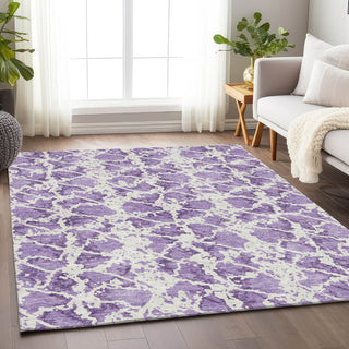 Piper Looms Mayfield Abstract AMF969 Lilac Machine Washable Area Rug Lifestyle Image Feature