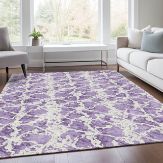Piper Looms Mayfield Abstract AMF969 Lilac Machine Washable Area Rug Lifestyle Image Feature