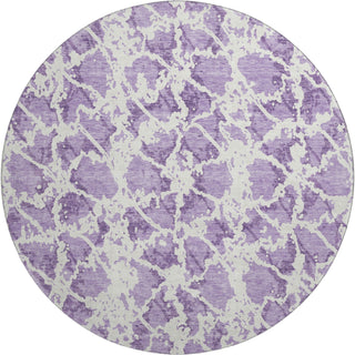Piper Looms Mayfield Abstract AMF969 Lilac Machine Washable Area Rug Round Main Image