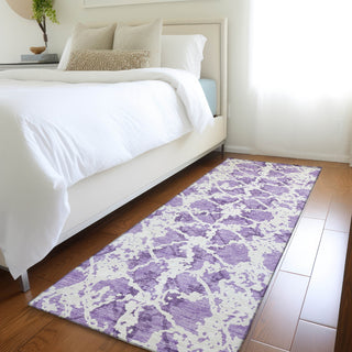 Piper Looms Mayfield Abstract AMF969 Lilac Machine Washable Area Rug Runner Lifestyle Image Feature