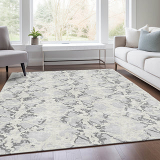 Piper Looms Mayfield Abstract AMF969 Silver Machine Washable Area Rug Lifestyle Image Feature