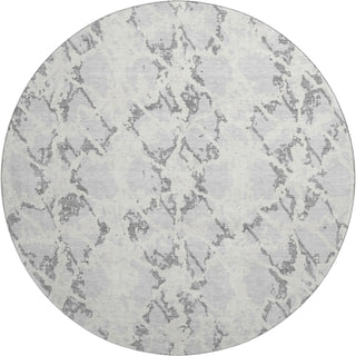 Piper Looms Mayfield Abstract AMF969 Silver Machine Washable Area Rug Round Main Image