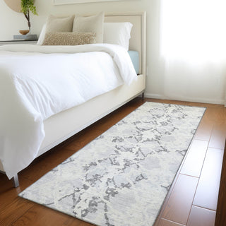 Piper Looms Mayfield Abstract AMF969 Silver Machine Washable Area Rug Runner Lifestyle Image Feature