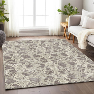 Piper Looms Mayfield Abstract AMF969 Taupe Machine Washable Area Rug Lifestyle Image Feature