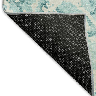 Piper Looms Mayfield Abstract AMF969 Teal Machine Washable Area Rug Backing Image