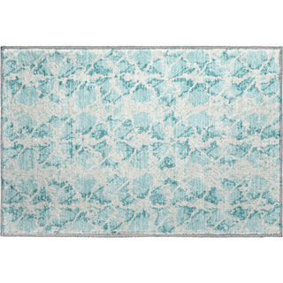Piper Looms Mayfield Abstract AMF969 Teal Machine Washable Area Rug Scatter Main Image