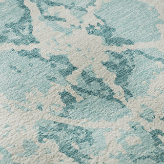 Piper Looms Mayfield Abstract AMF969 Teal Machine Washable Area Rug Swatch Image