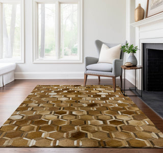 Piper Looms Mayfield Double Octagons AMF97 Brown Machine Washable Area Rug Lifestyle Image Feature