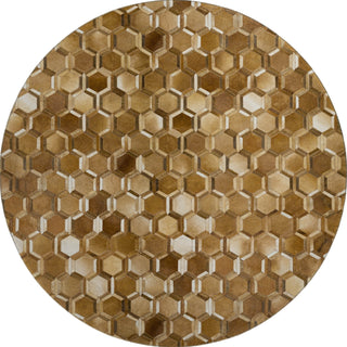Piper Looms Mayfield Double Octagons AMF97 Brown Machine Washable Area Rug Round Main Image