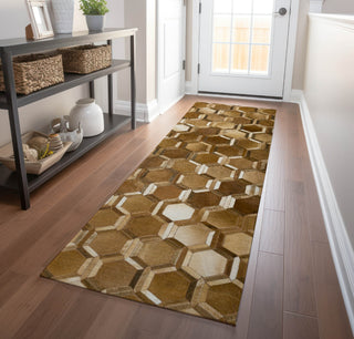 Piper Looms Mayfield Double Octagons AMF97 Brown Machine Washable Area Rug Runner Lifestyle Image Feature