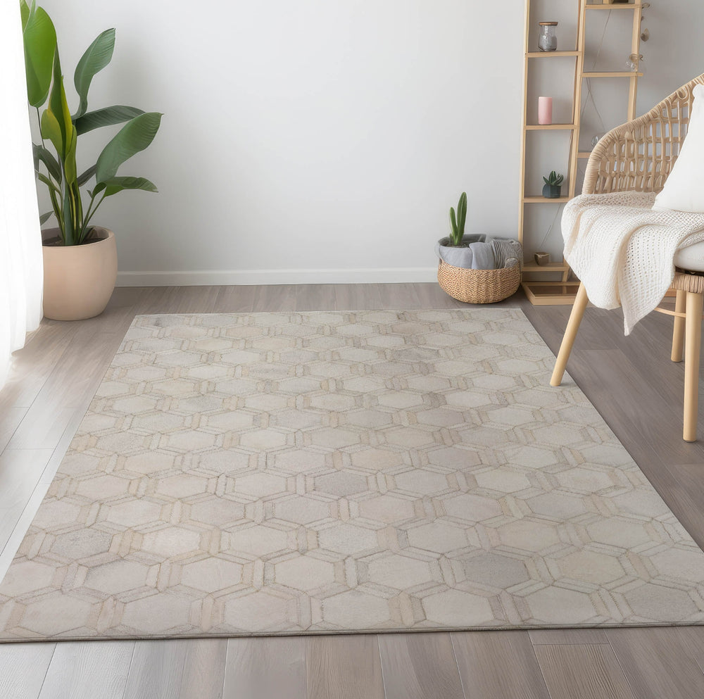 Piper Looms Mayfield Double Octagons AMF97 Ivory Machine Washable Area Rug Lifestyle Image Feature
