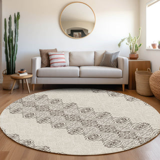 Piper Looms Mayfield Southwest AMF970 Chocolate Machine Washable Area Rug Round Lifestyle Image Feature