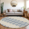 Piper Looms Mayfield Southwest AMF970 Navy Machine Washable Area Rug Round Lifestyle Image Feature