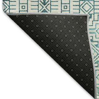 Piper Looms Mayfield Southwest AMF970 Teal Machine Washable Area Rug Backing Image