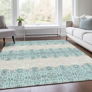 Piper Looms Mayfield Southwest AMF970 Teal Machine Washable Area Rug Lifestyle Image Feature