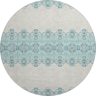 Piper Looms Mayfield Southwest AMF970 Teal Machine Washable Area Rug Round Main Image