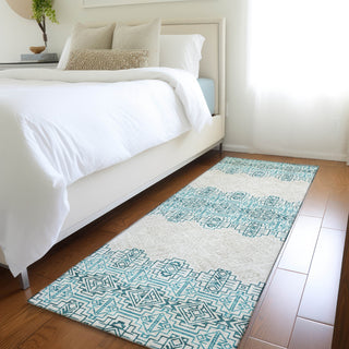 Piper Looms Mayfield Southwest AMF970 Teal Machine Washable Area Rug Runner Lifestyle Image Feature