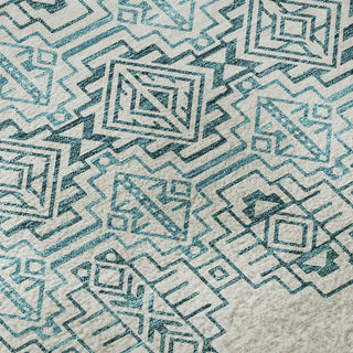 Piper Looms Mayfield Southwest AMF970 Teal Machine Washable Area Rug Swatch Image