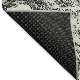 Piper Looms Mayfield Abstract AMF971 Black Machine Washable Area Rug Backing Image