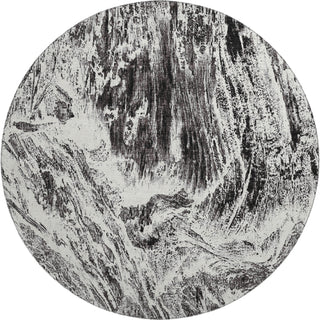 Piper Looms Mayfield Abstract AMF971 Black Machine Washable Area Rug Round Main Image