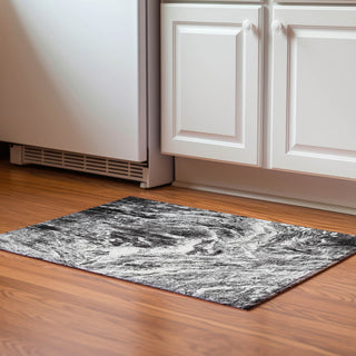 Piper Looms Mayfield Abstract AMF971 Black Machine Washable Area Rug Scatter Lifestyle Image Feature