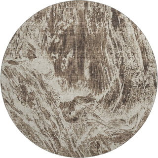 Piper Looms Mayfield Abstract AMF971 Brown Machine Washable Area Rug Round Main Image