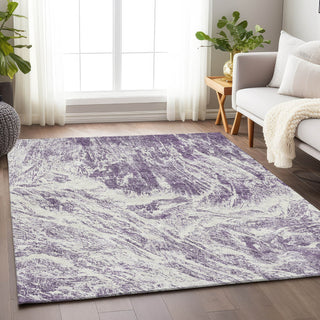 Piper Looms Mayfield Abstract AMF971 Purple Machine Washable Area Rug Lifestyle Image Feature