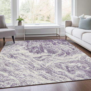 Piper Looms Mayfield Abstract AMF971 Purple Machine Washable Area Rug Lifestyle Image Feature