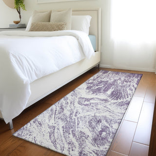 Piper Looms Mayfield Abstract AMF971 Purple Machine Washable Area Rug Runner Lifestyle Image Feature