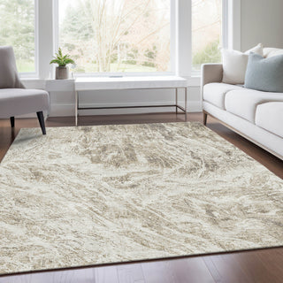 Piper Looms Mayfield Abstract AMF971 Taupe Machine Washable Area Rug Lifestyle Image Feature