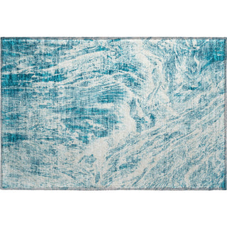 Piper Looms Mayfield Abstract AMF971 Teal Machine Washable Area Rug Scatter Main Image