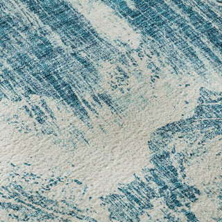 Piper Looms Mayfield Abstract AMF971 Teal Machine Washable Area Rug Swatch Image